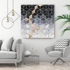 Soft Blue Gradient Cubes by Elisabeth Fredriksson on GIANT ART - blue digital painting