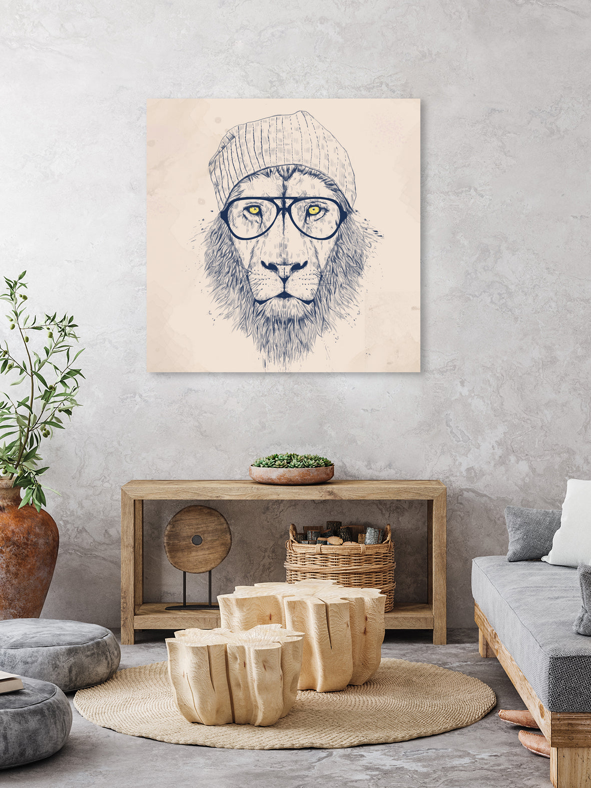 Cool lion by Solti Balázs on GIANT ART - brown digital painting