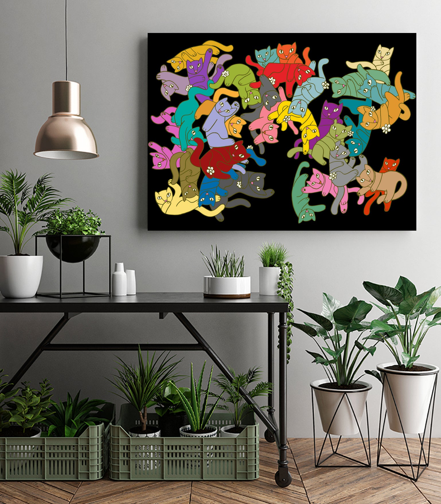 When the Dog's Away by Wendy Walters on GIANT ART - red digital painting