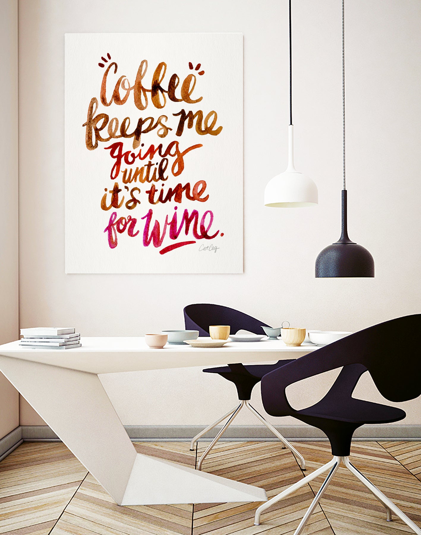 Coffee Keeps Me Going by Cat Coquillette on GIANT ART - brown typography