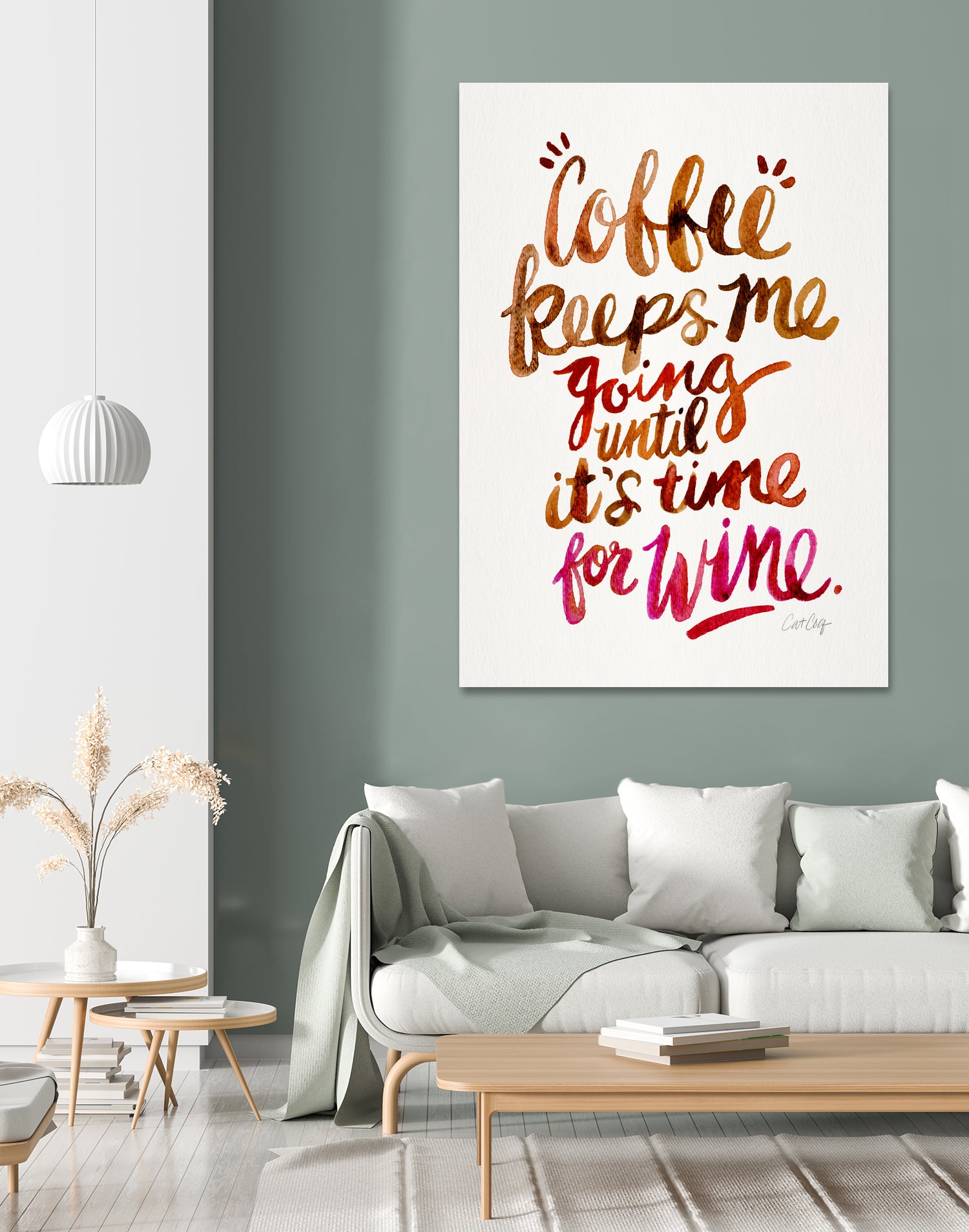 Coffee Keeps Me Going by Cat Coquillette on GIANT ART - brown typography