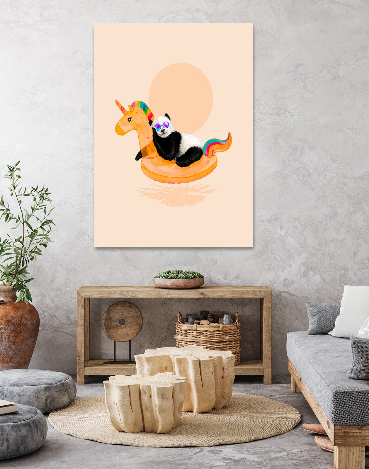 Chillin, Unicorn Panda by 38 Sunsets on GIANT ART - black character design