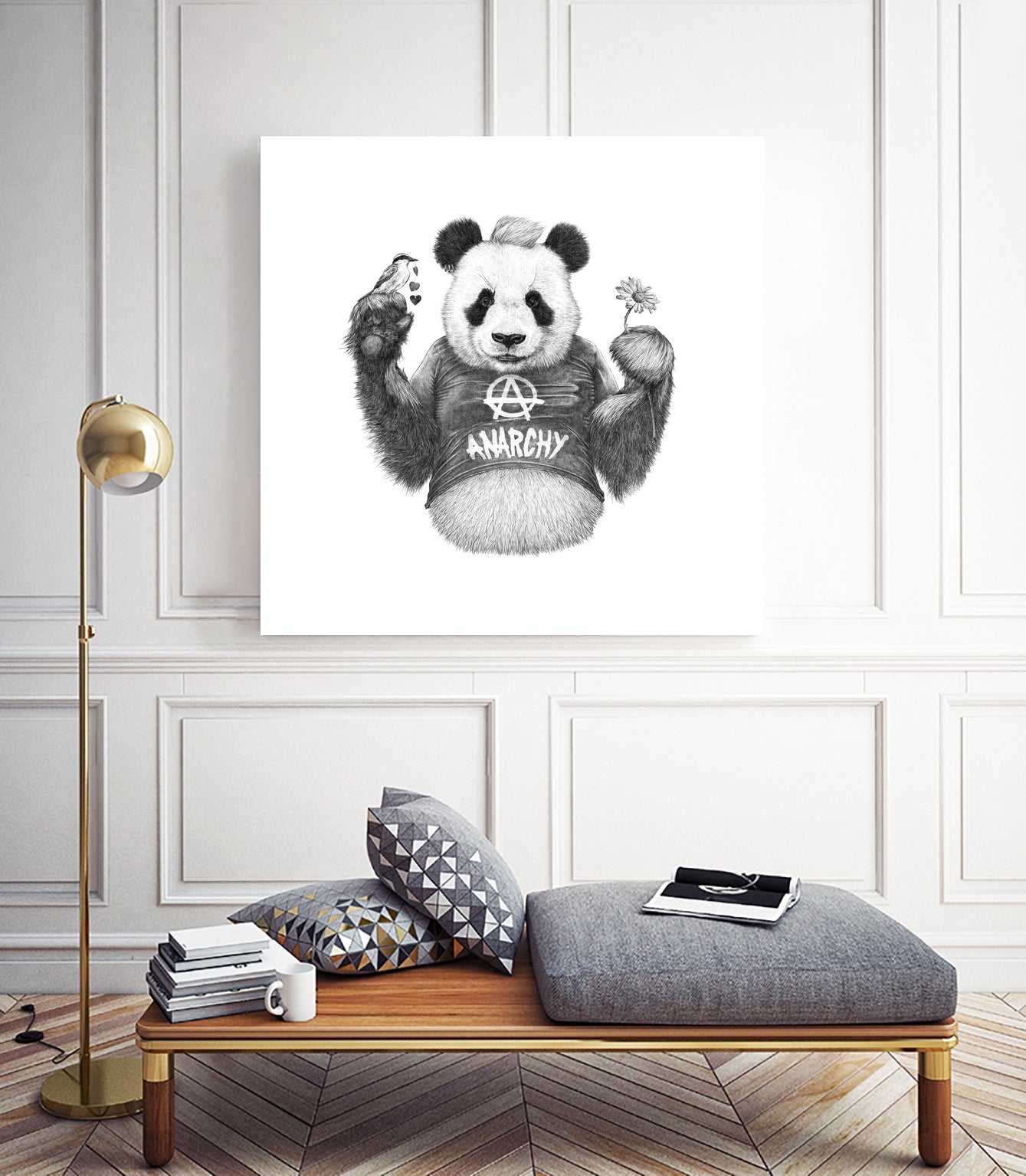 Punk Panda by Ronny Petrus Johannes Kools on GIANT ART - black character design