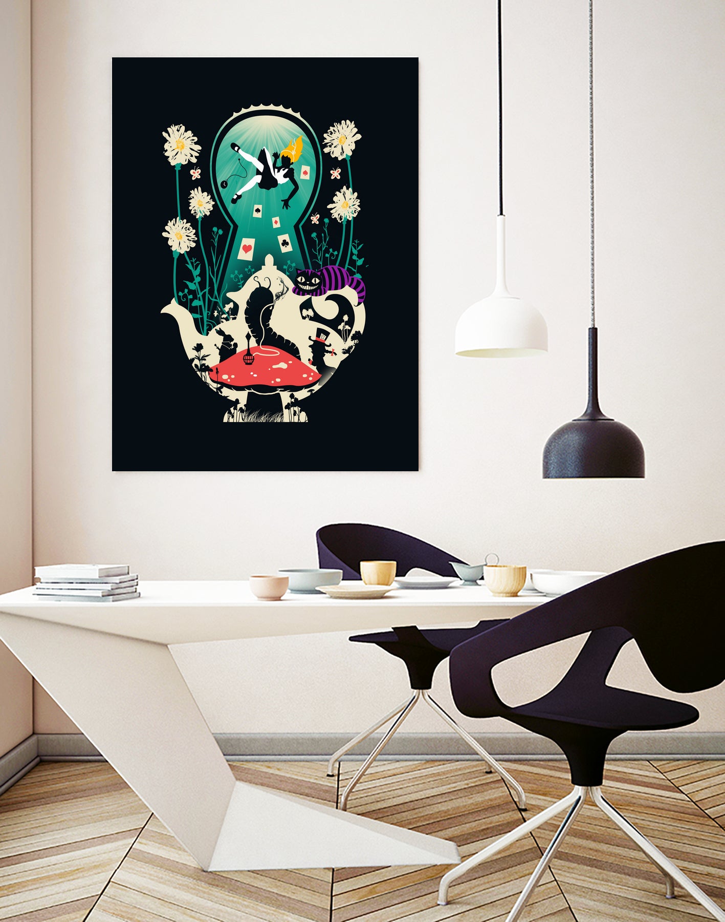 Alice's Tea Party by Vincent Trinidad on GIANT ART - black digital painting