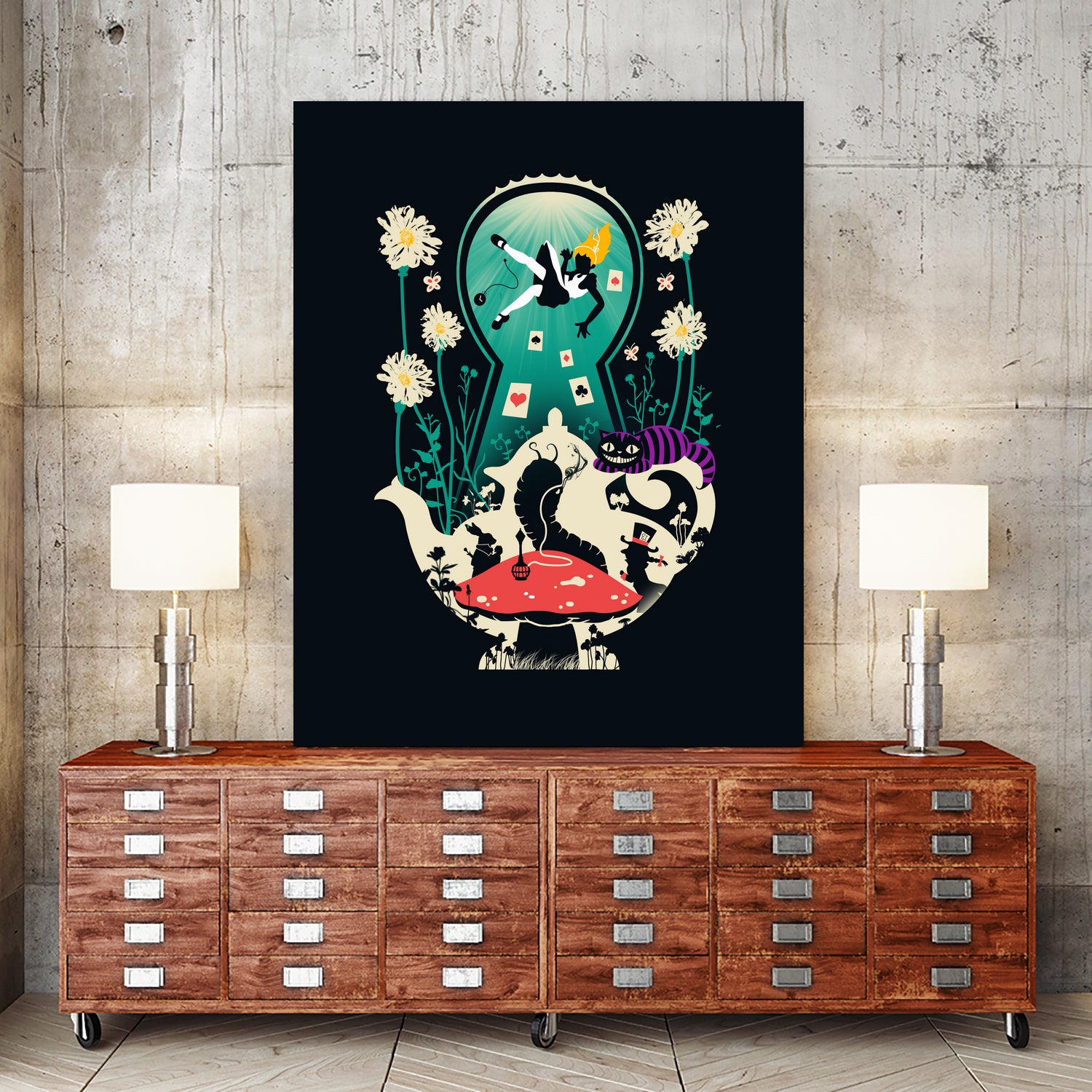 Alice's Tea Party by Vincent Trinidad on GIANT ART - black digital painting