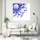 Ballpoint Blue Dahlia by Ronny Petrus Johannes Kools on GIANT ART - blue digital drawing