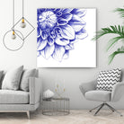 Ballpoint Blue Dahlia by Ronny Petrus Johannes Kools on GIANT ART - blue digital drawing