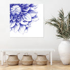 Ballpoint Blue Dahlia by Ronny Petrus Johannes Kools on GIANT ART - blue digital drawing