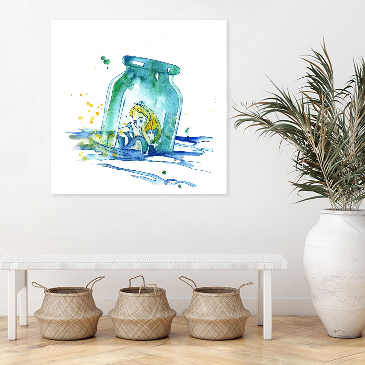 Alice In The Bottle by salome mikaberidze on GIANT ART - blue cartooning