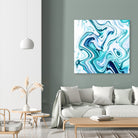 Liquid Marble - Aqua & Blues by Dominique Van Roey on GIANT ART - blue photo manipulation