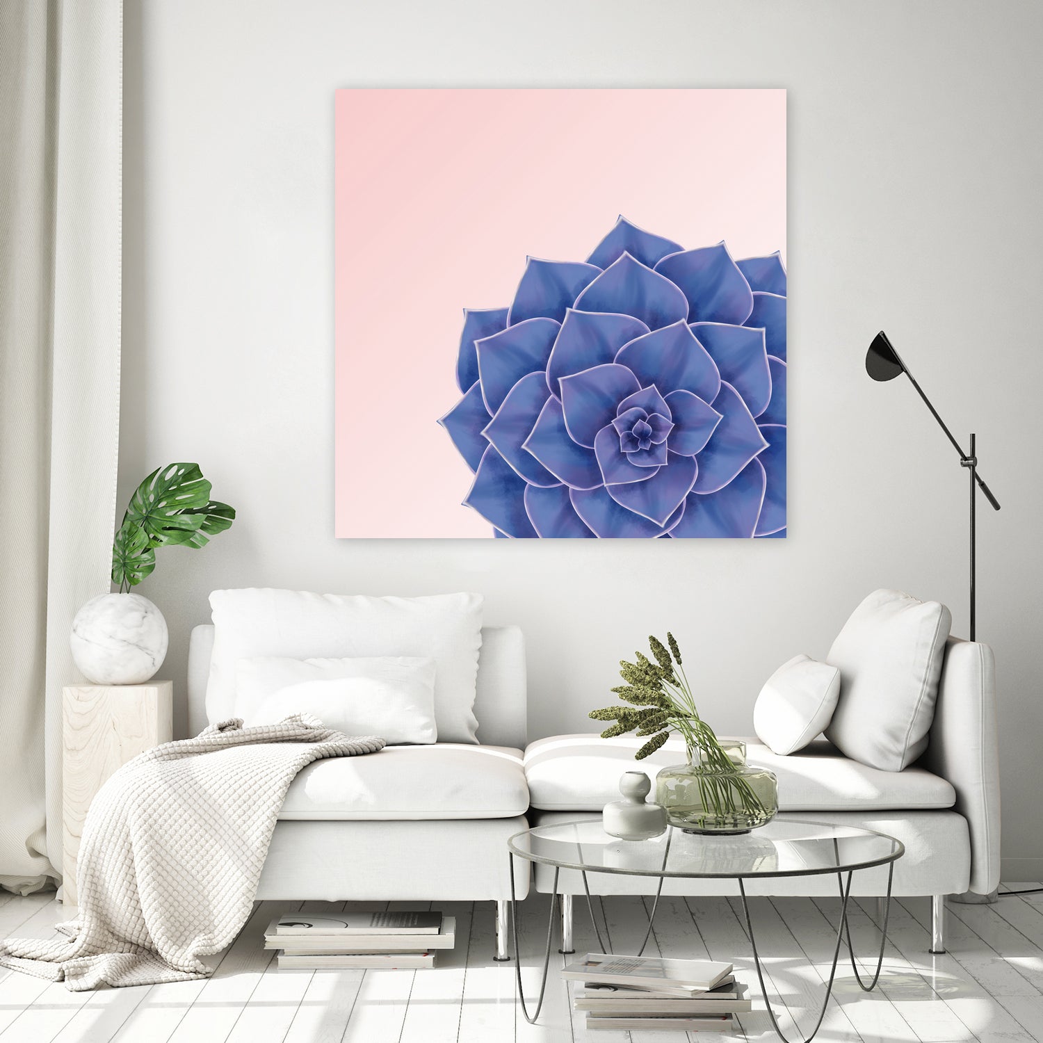 Big Echeveria Design by Brigitte Carre on GIANT ART - blue digital painting