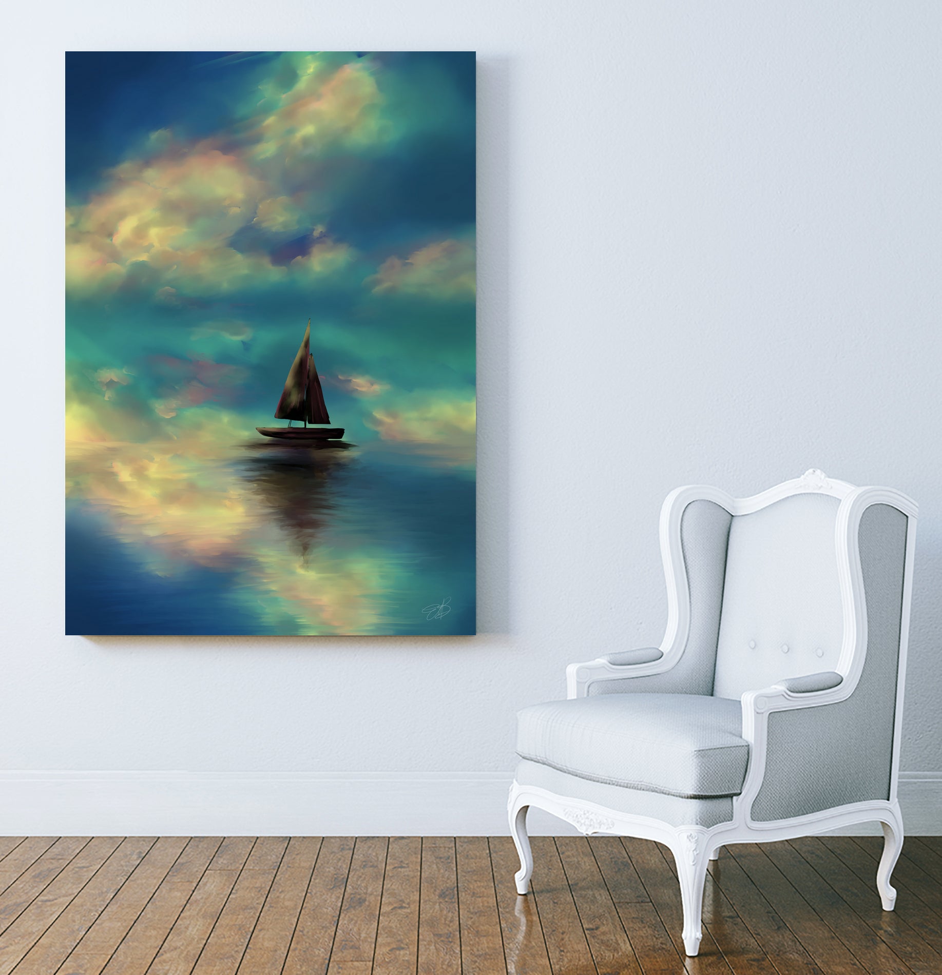 Water mirror by Elena Bragioto on GIANT ART - blue digital painting