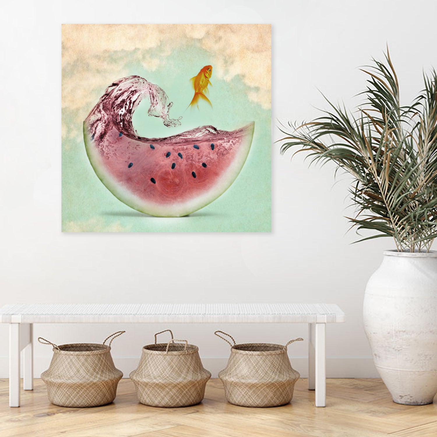 watermelon goldfish by Vin Zzep on GIANT ART - white digital painting