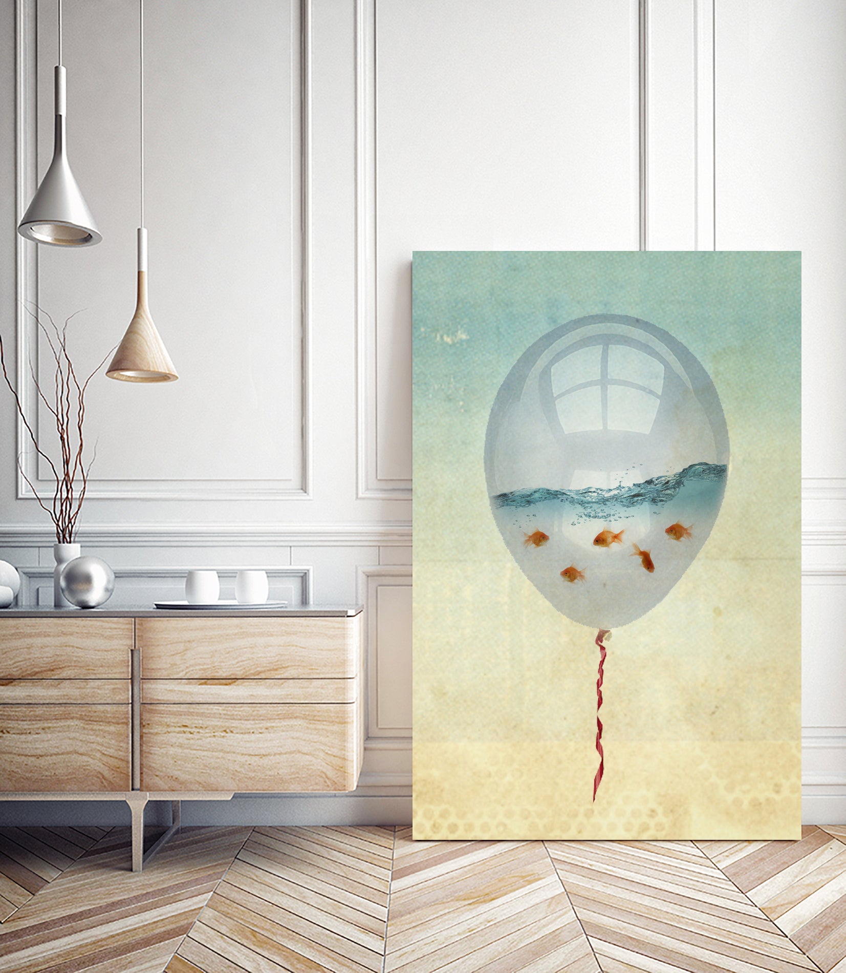 balloon fish by Vin Zzep on GIANT ART - white digital painting