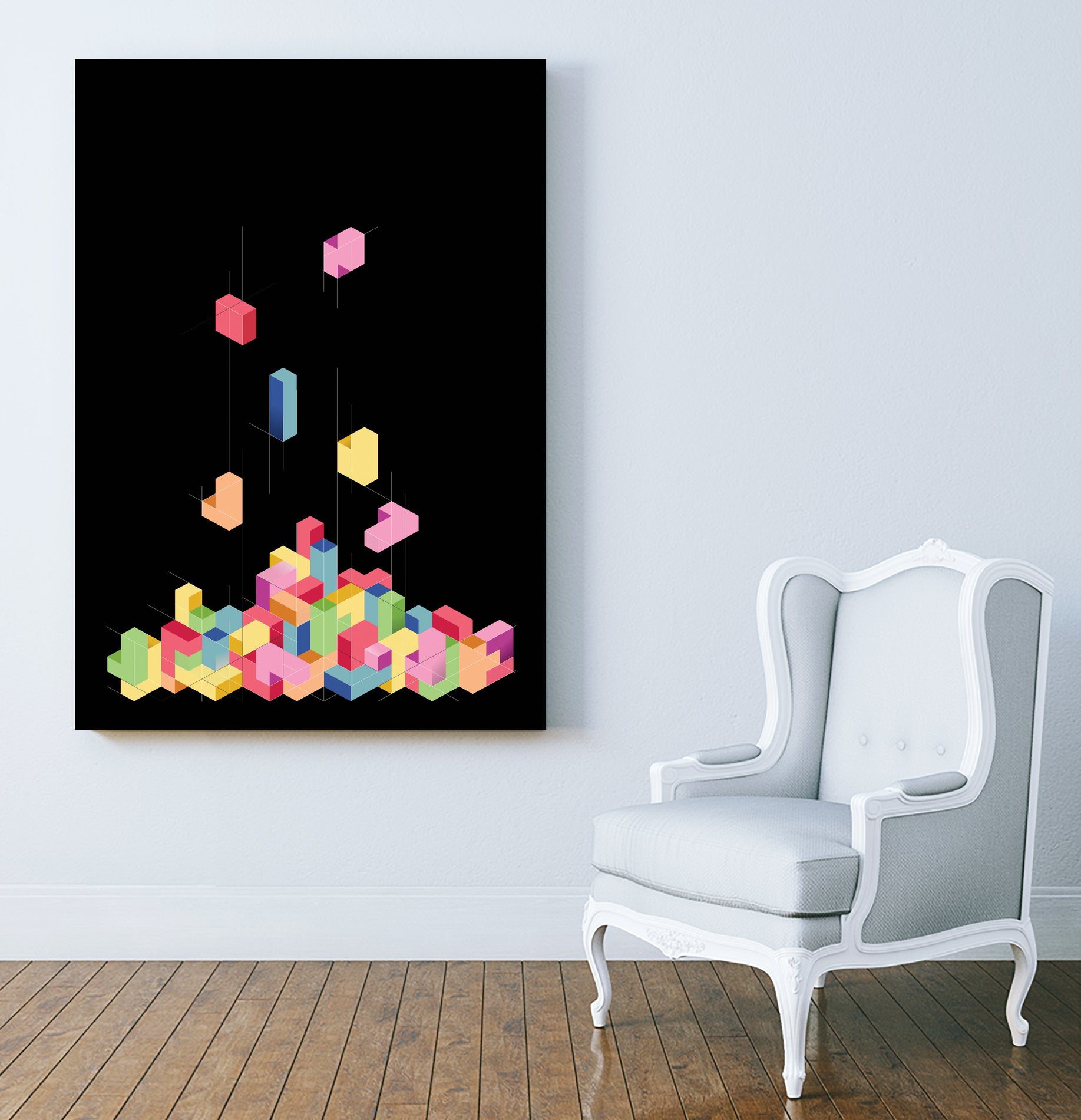 Tetrisometric by Julien Missaire on GIANT ART - black vector illustration