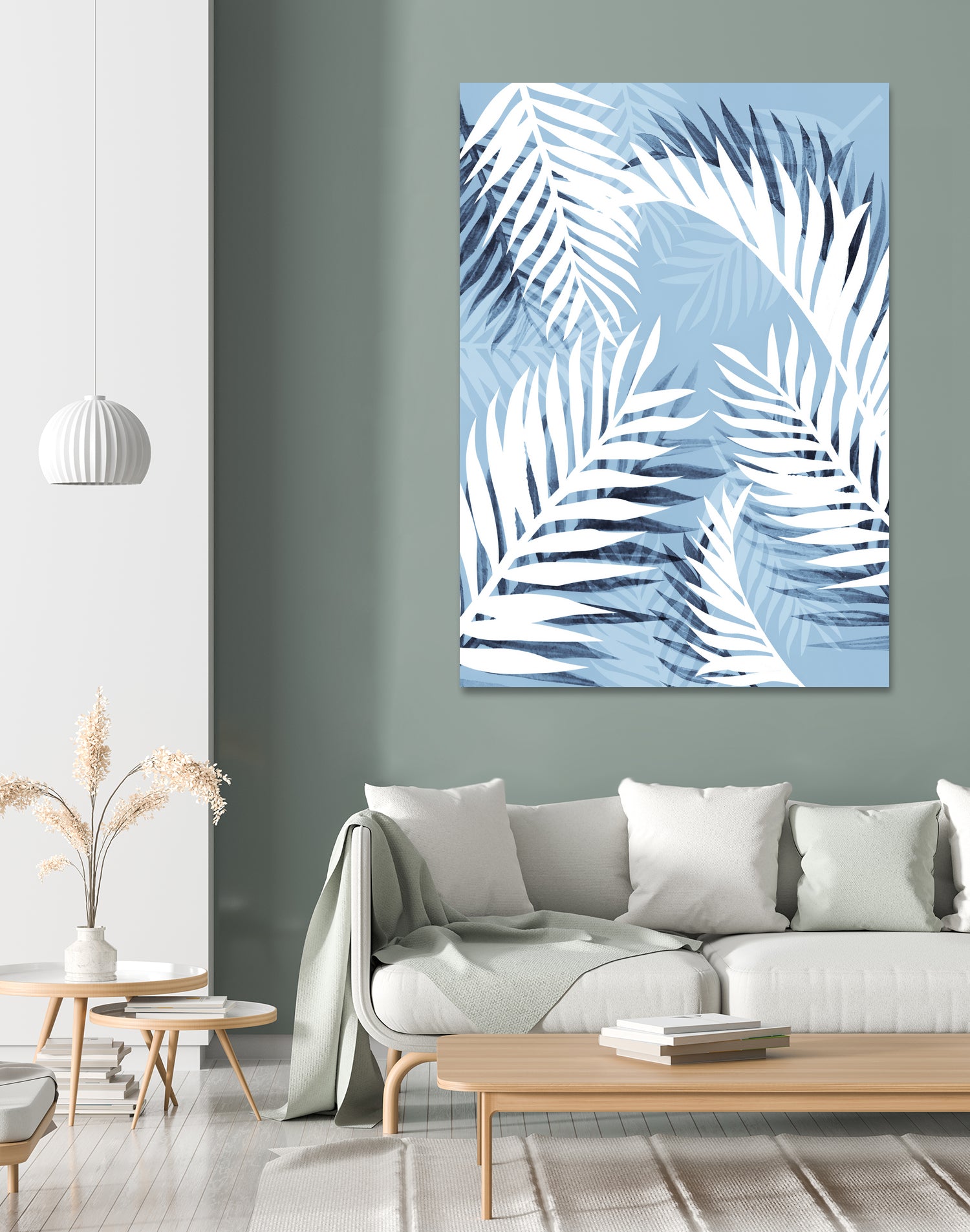 Tropical bliss - chambray blue by Gale Switzer on GIANT ART - blue digital drawing