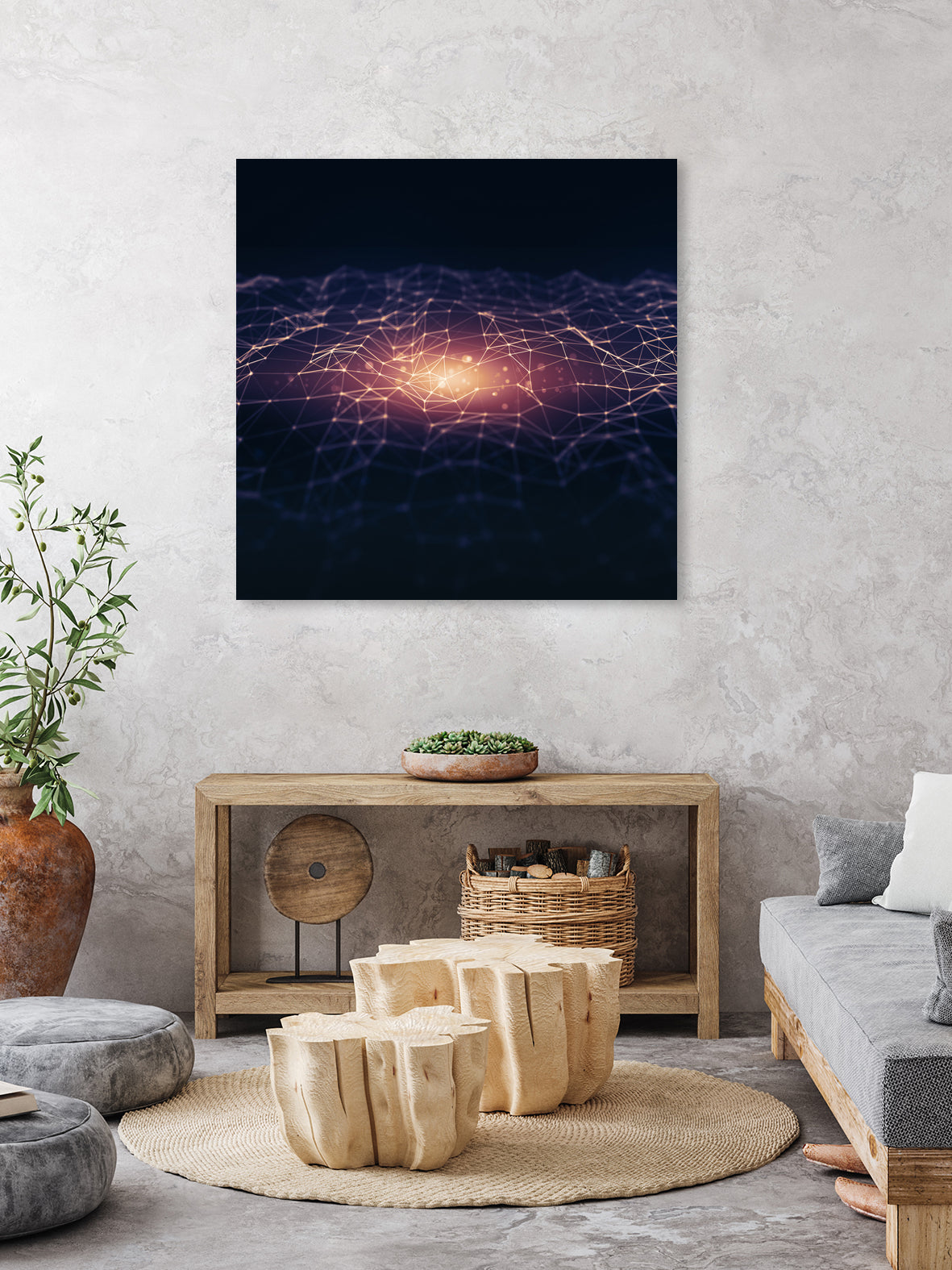 Low poly galaxy by Elena Voronina on GIANT ART - fuchsia 3d art