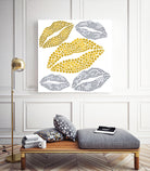 Luscious Lips In Gold And Silver by TheArtOf Vikki on GIANT ART - yellow digital painting