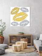 Luscious Lips In Gold And Silver by TheArtOf Vikki on GIANT ART - yellow digital painting