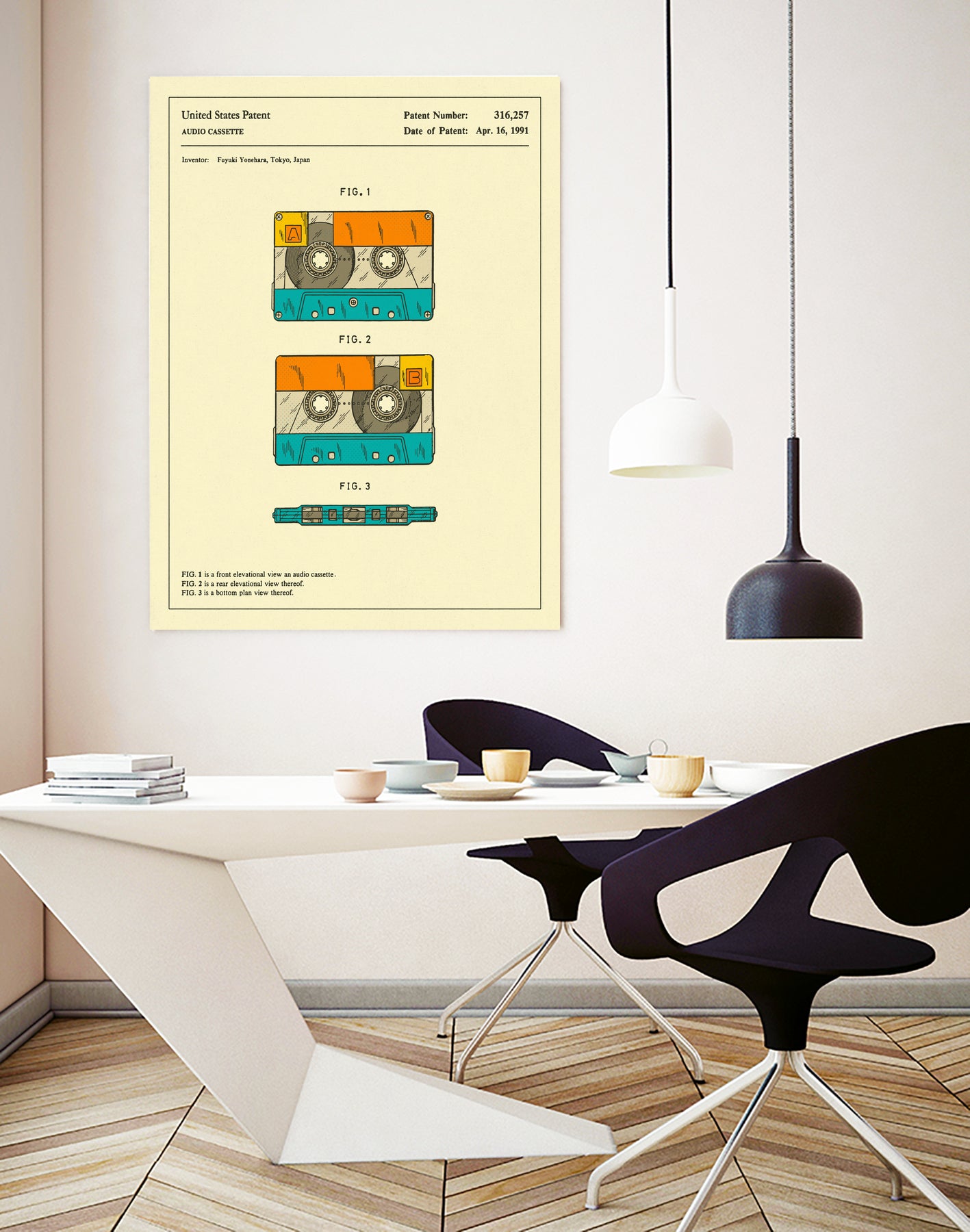Cassette Patent - 1991 by Jazzberry Blue on GIANT ART - orange digital drawing