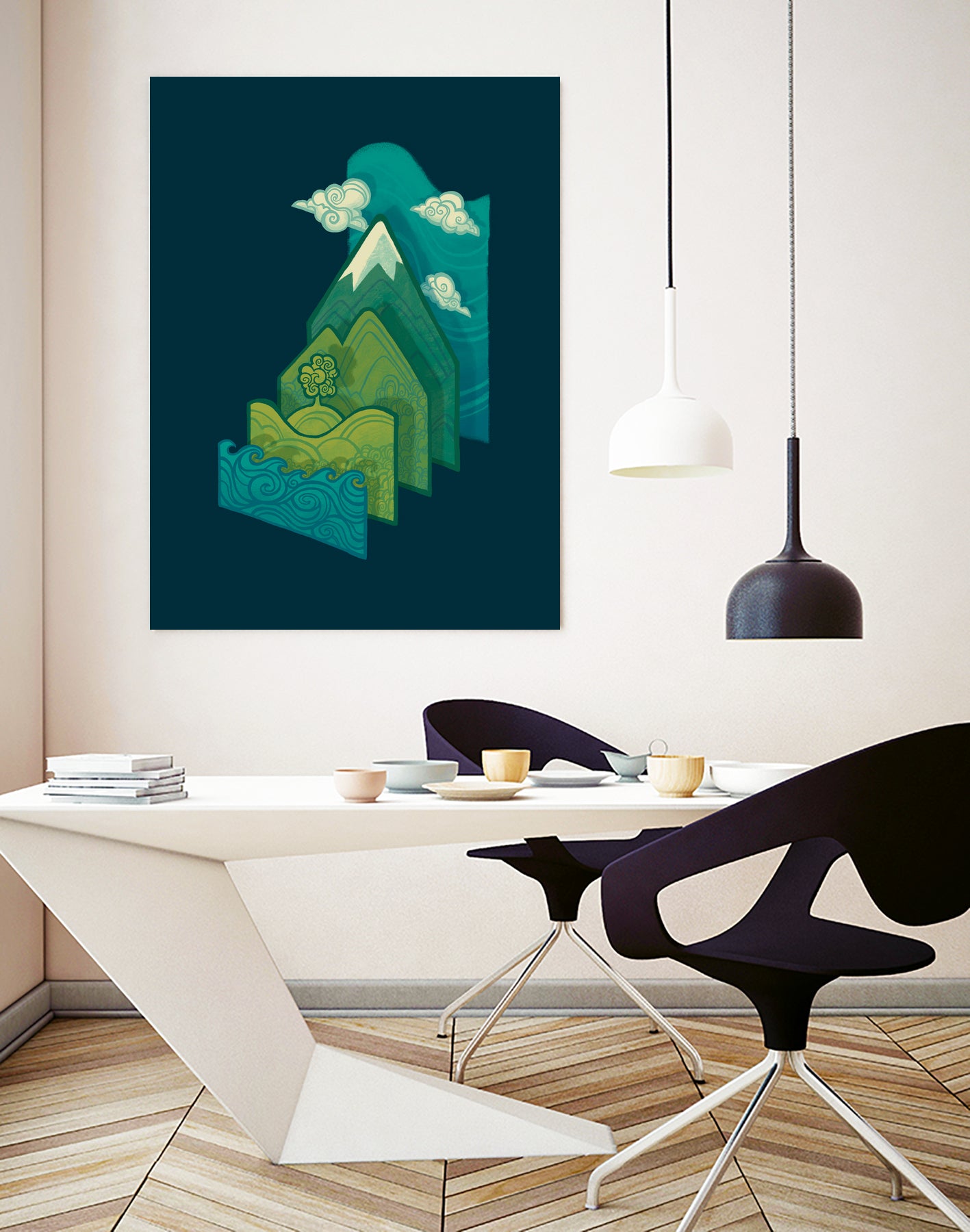 How to Build a Landscape by Wayne Minnis on GIANT ART - blue digital drawing