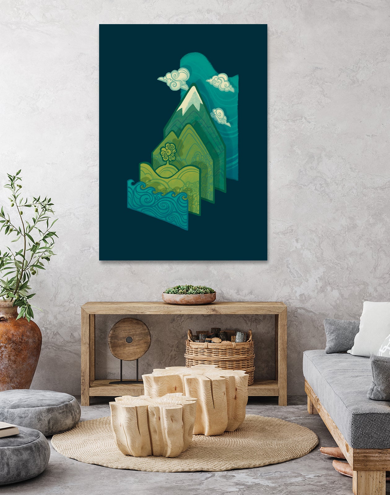 How to Build a Landscape by Wayne Minnis on GIANT ART - blue digital drawing