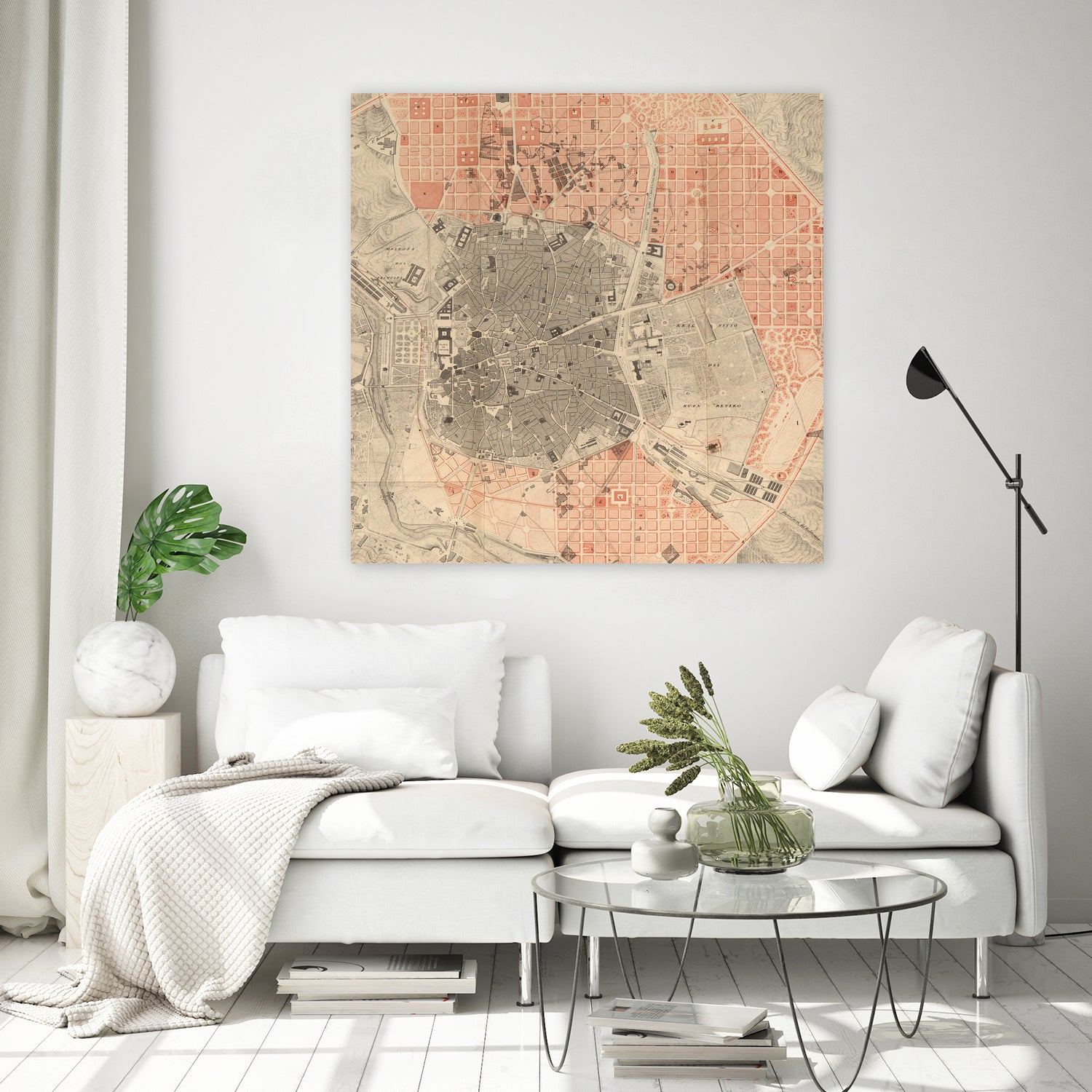 Vintage Map of Madrid Spain (1861) by Adam Shaw on GIANT ART - white photo illustration