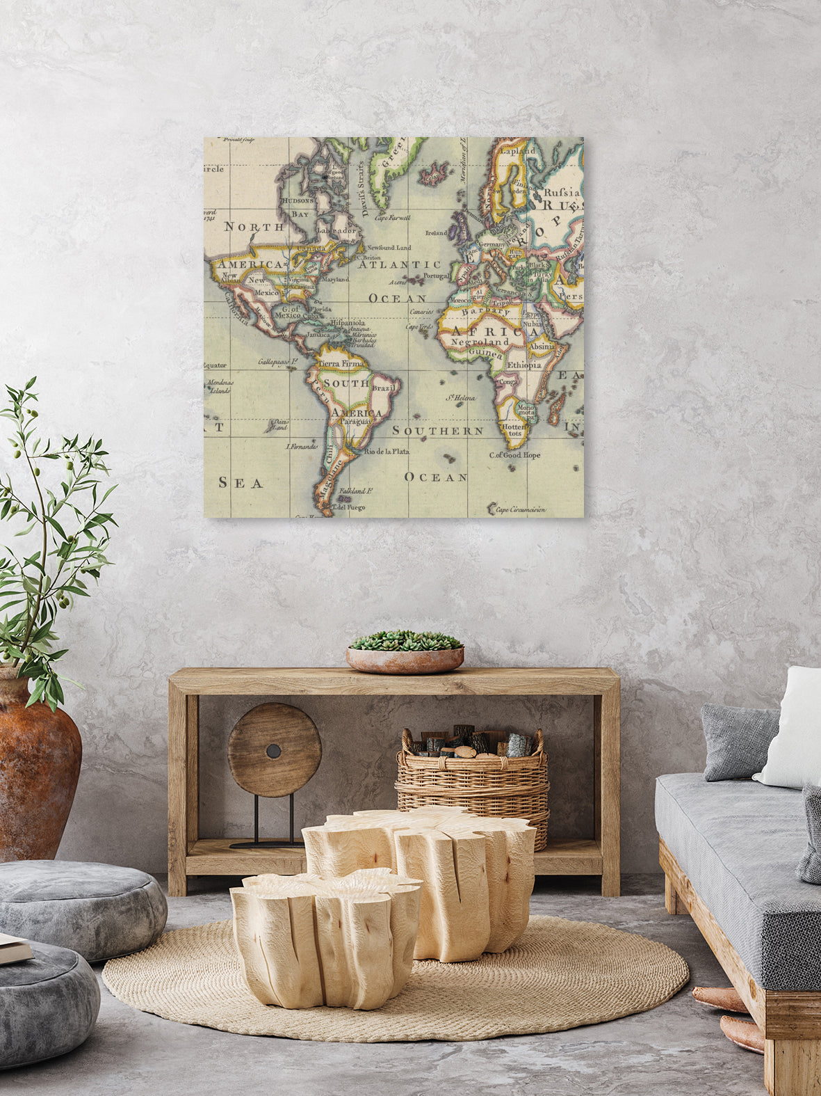Vintage Map of The World (1766) by Adam Shaw on GIANT ART - white photo illustration
