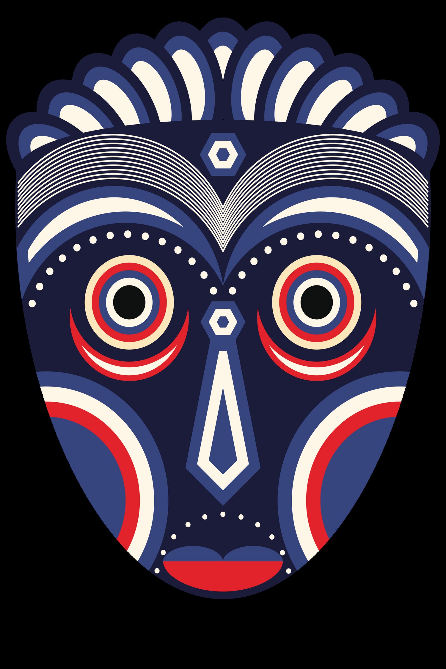 Lulua Ethnic Tribal Mask by TM Selvam on GIANT ART - white digital painting