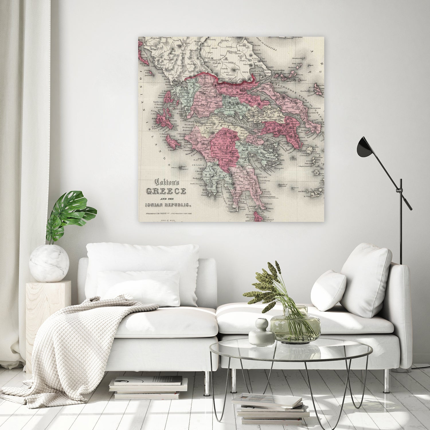 Vintage Map of Greece (1865) by Adam Shaw on GIANT ART - white photo illustration