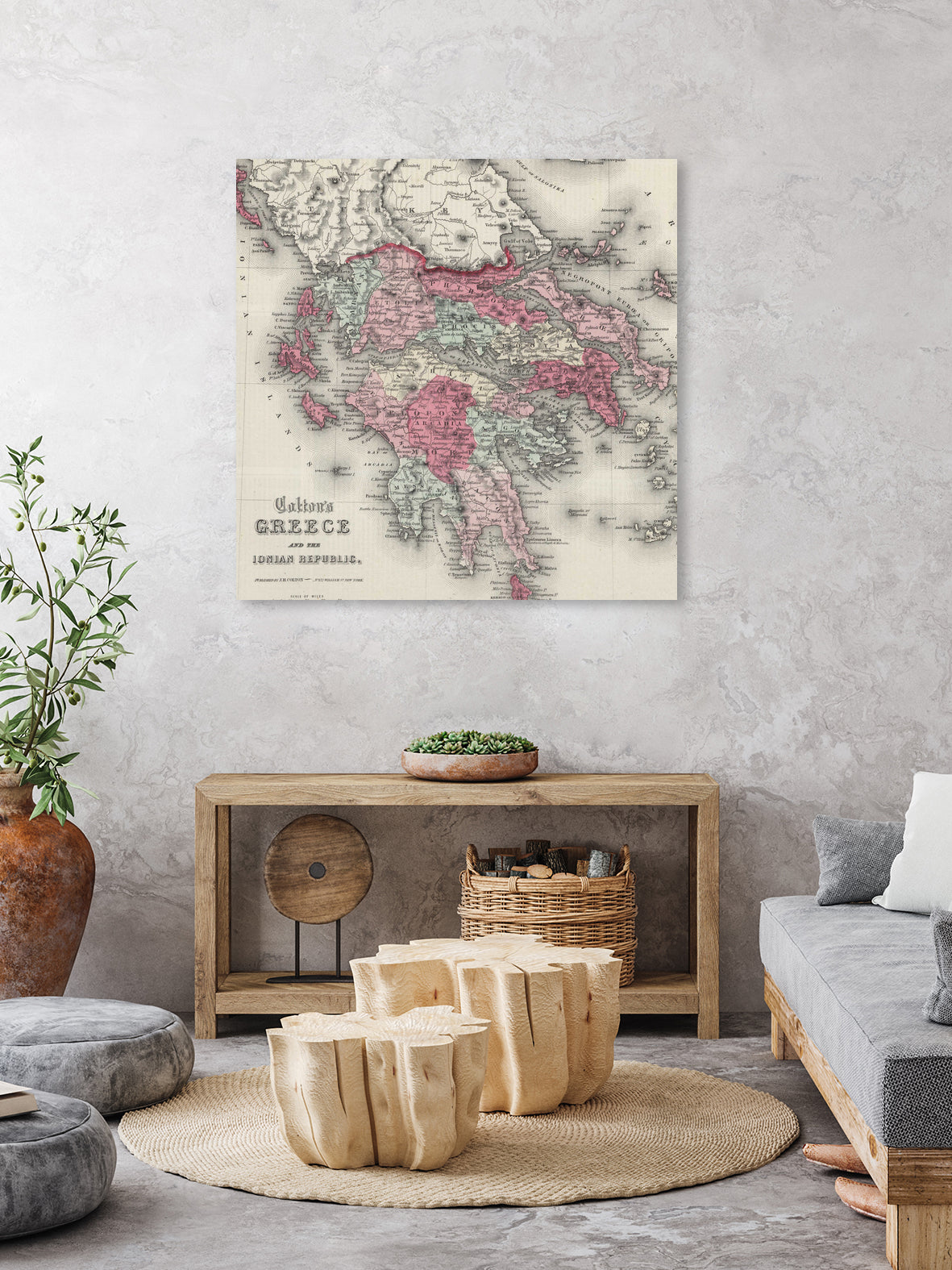 Vintage Map of Greece (1865) by Adam Shaw on GIANT ART - white photo illustration