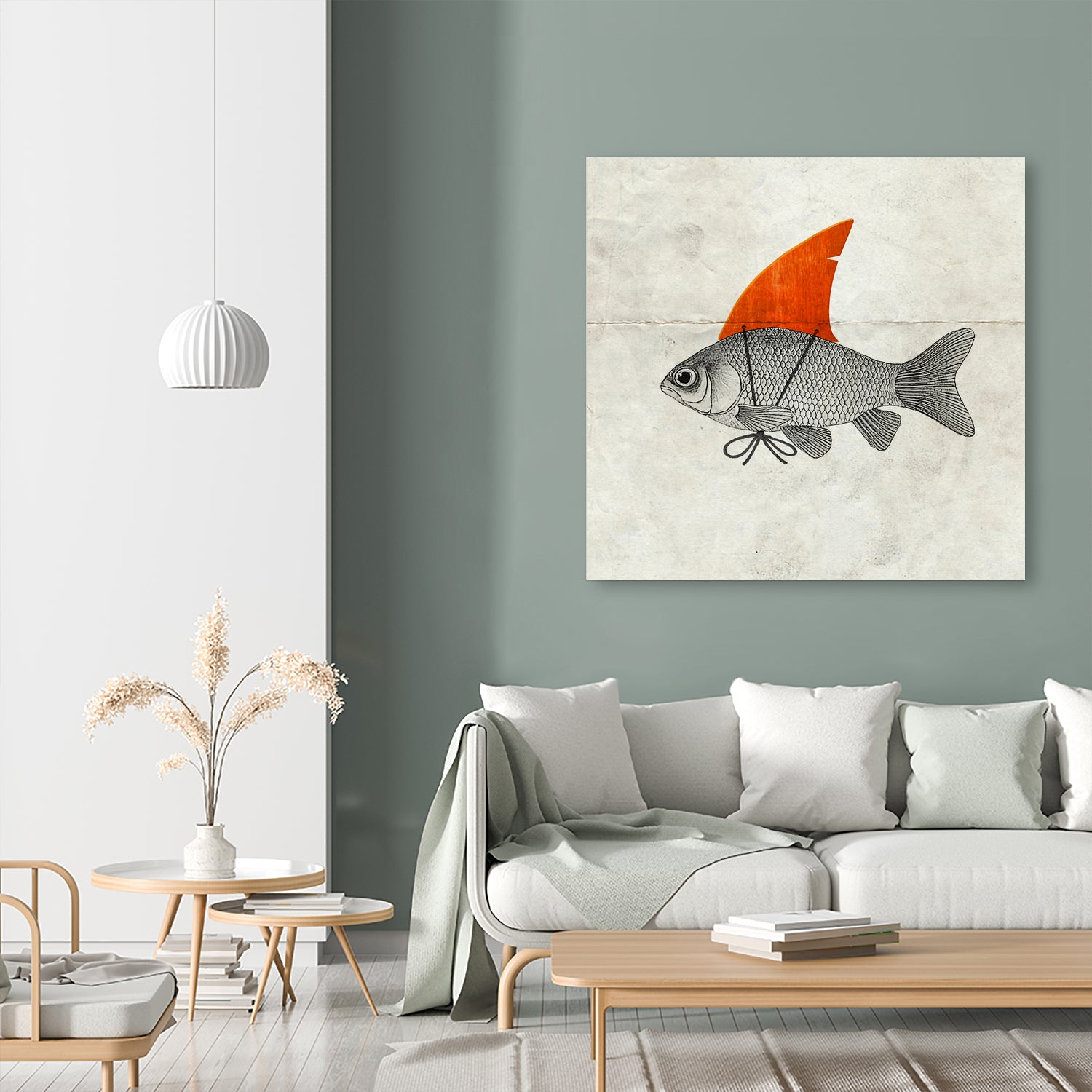 Goldfish with a Shark Fin by Vin Zzep on GIANT ART - white digital painting