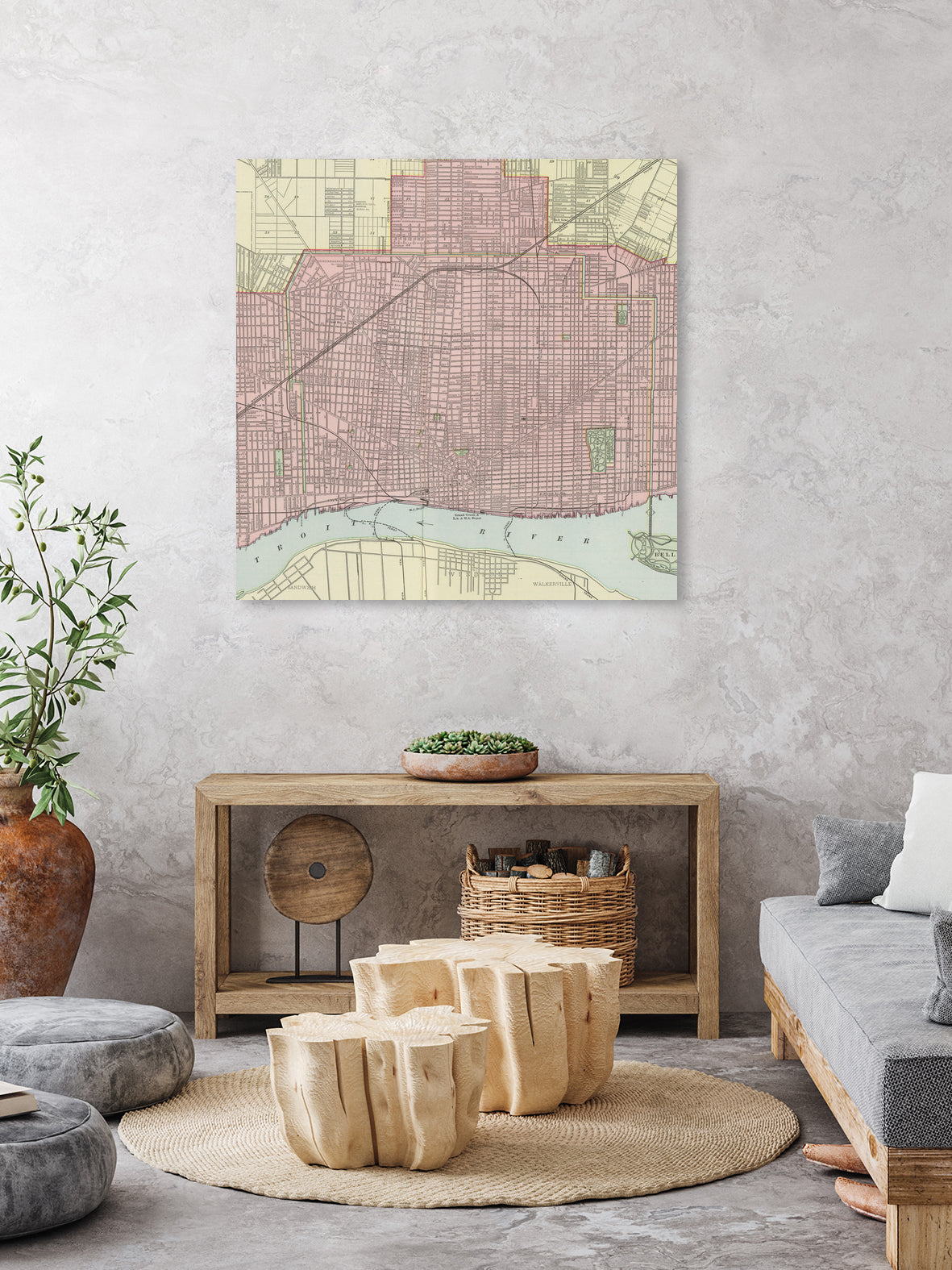 Vintage Map of Detroit Michigan (1901) by Adam Shaw on GIANT ART - white photo illustration