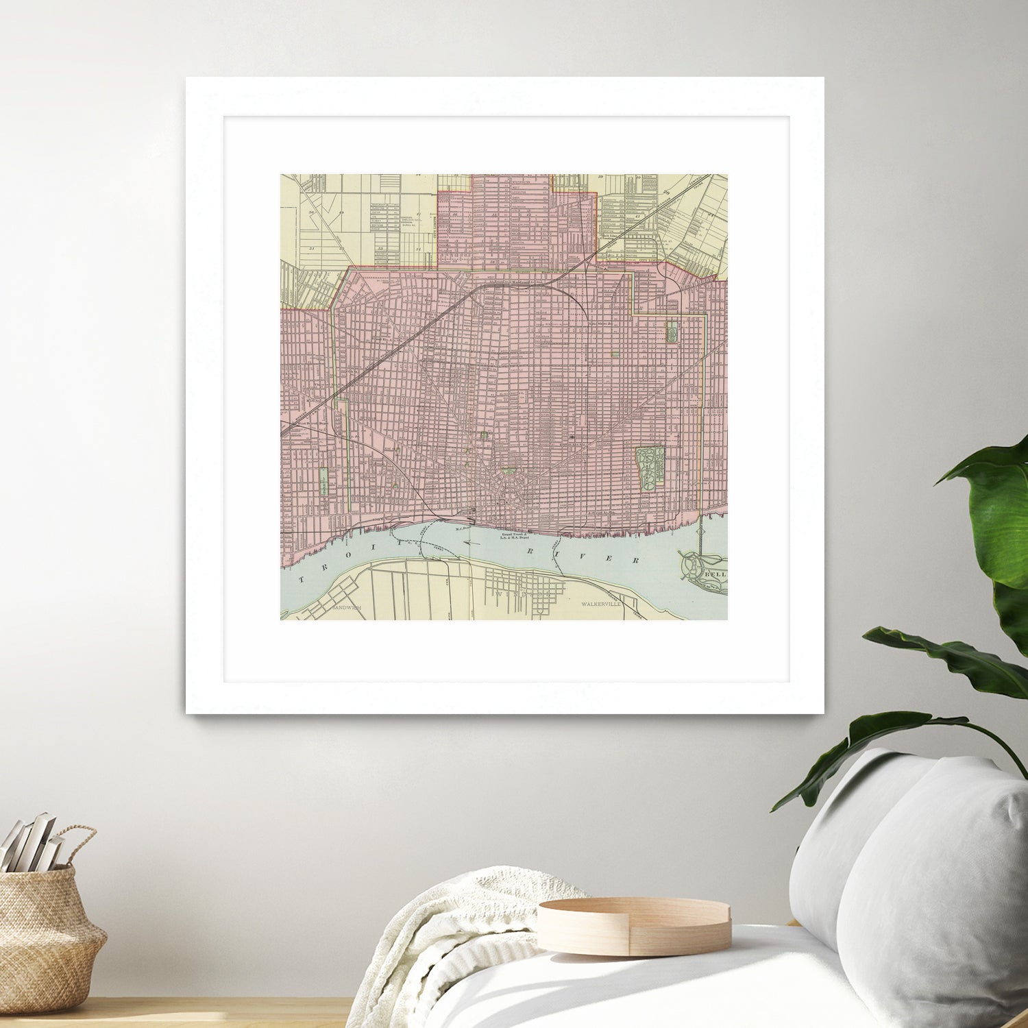 Vintage Map of Detroit Michigan (1901) by Adam Shaw on GIANT ART - white photo illustration