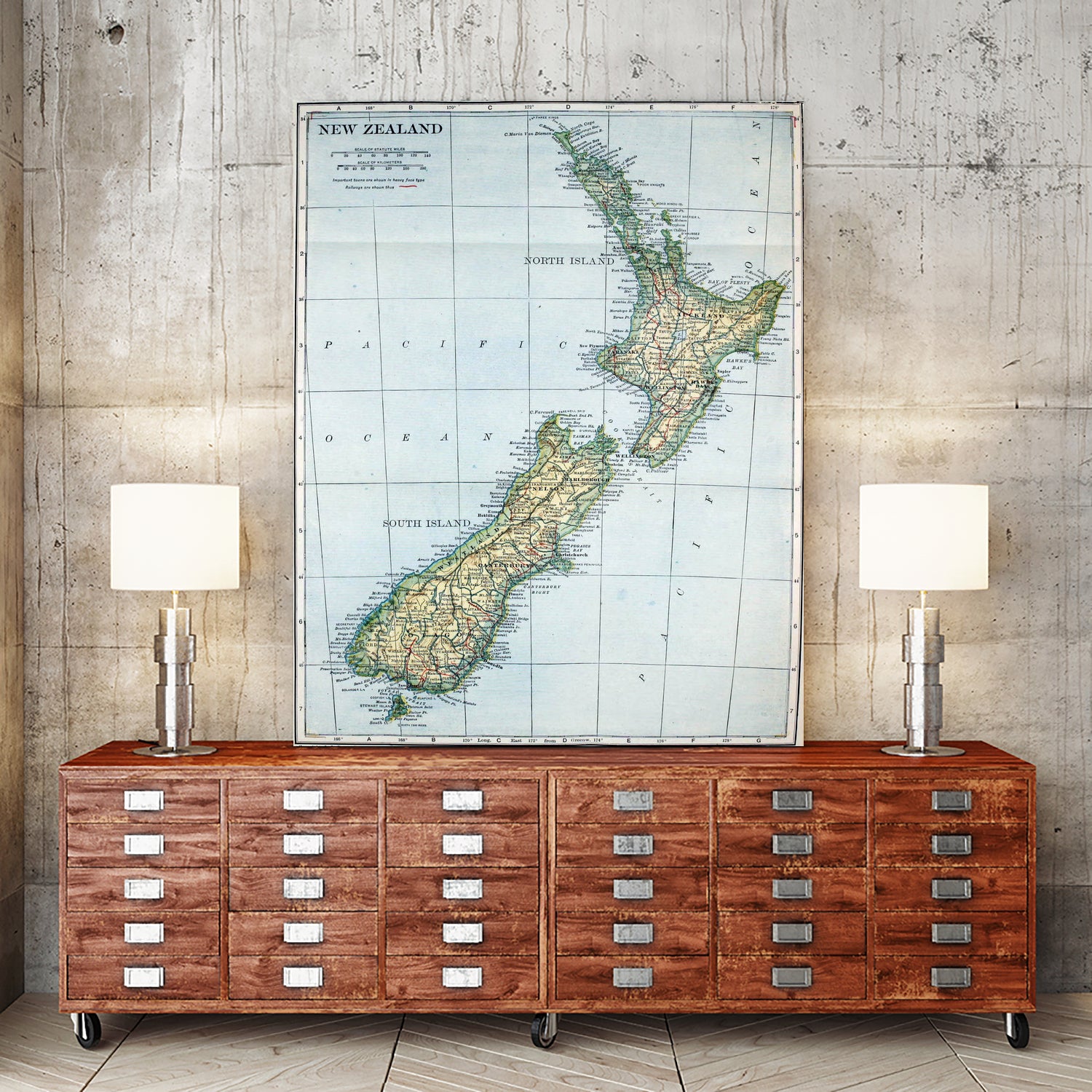 Vintage Map of New Zealand (1921) by Adam Shaw on GIANT ART - white photo illustration