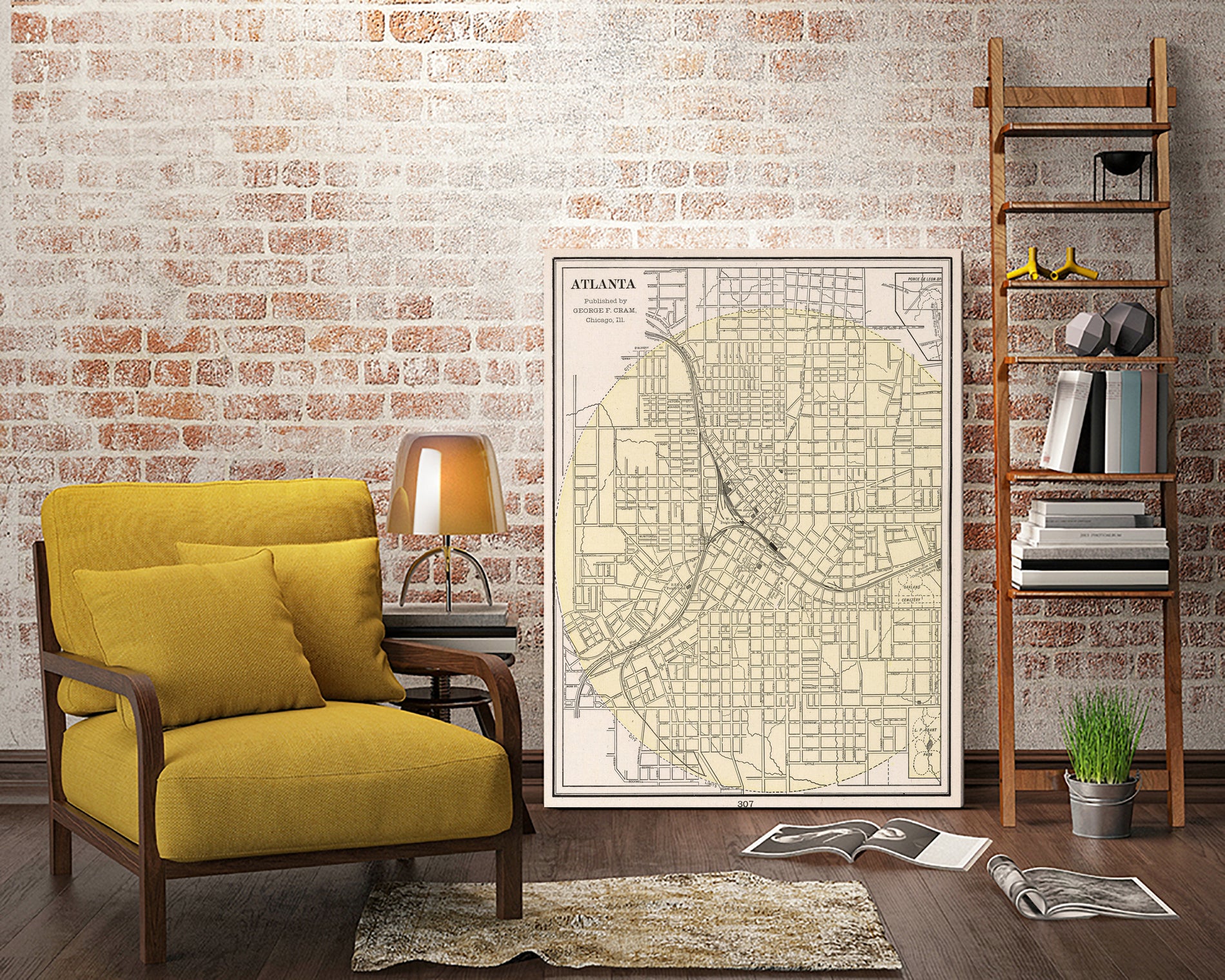 Vintage Map of Atlanta Georgia (1901) by Adam Shaw on GIANT ART - white photo illustration