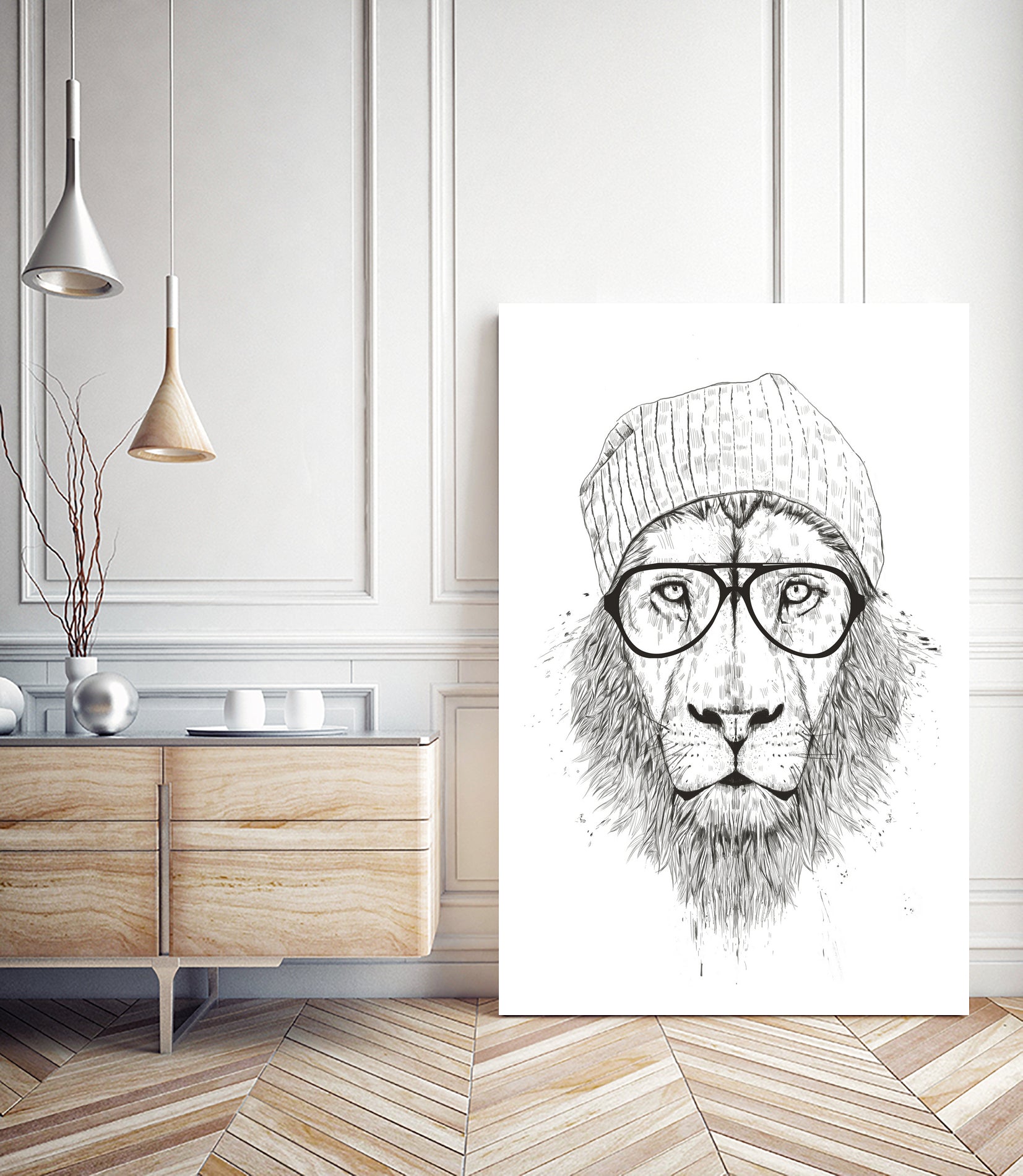 Cool lion (bw) by Solti Balázs on GIANT ART - white digital drawing