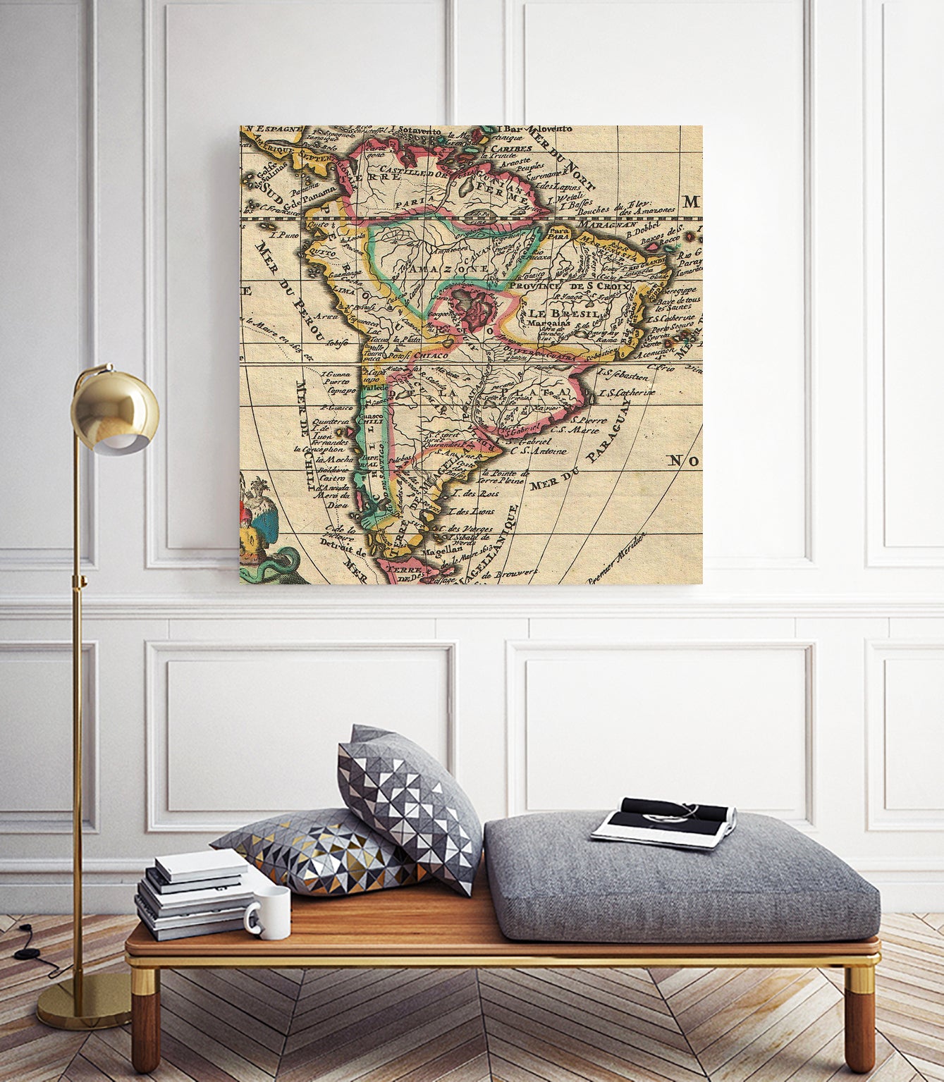 Vintage Map of South America (1747) by Adam Shaw on GIANT ART - white photo illustration