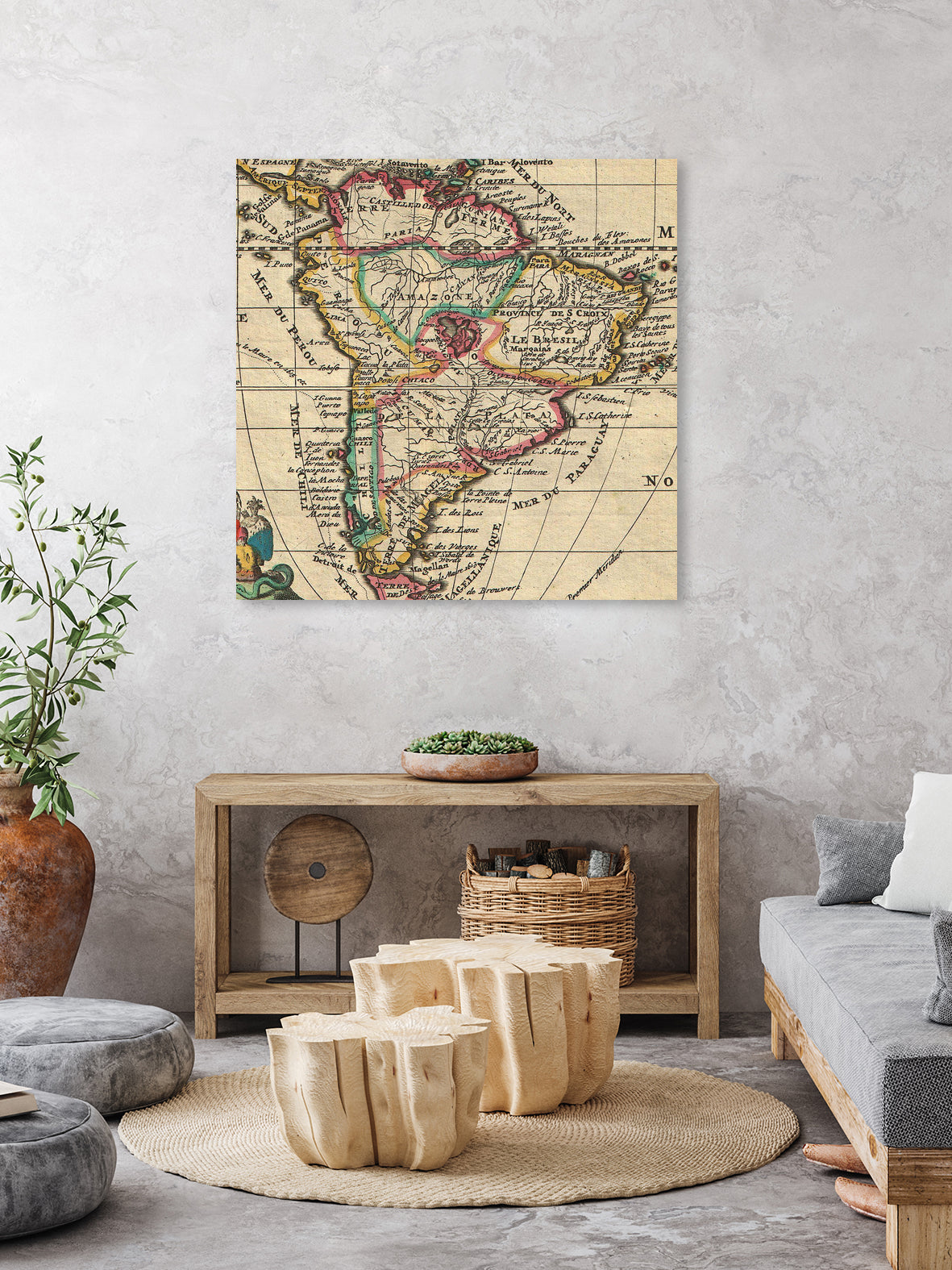 Vintage Map of South America (1747) by Adam Shaw on GIANT ART - white photo illustration
