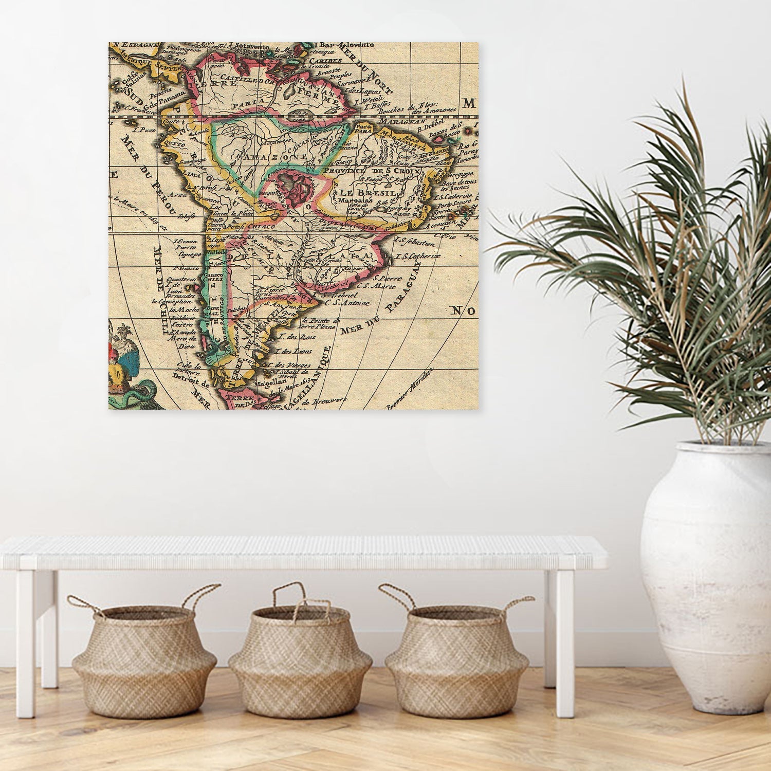 Vintage Map of South America (1747) by Adam Shaw on GIANT ART - white photo illustration