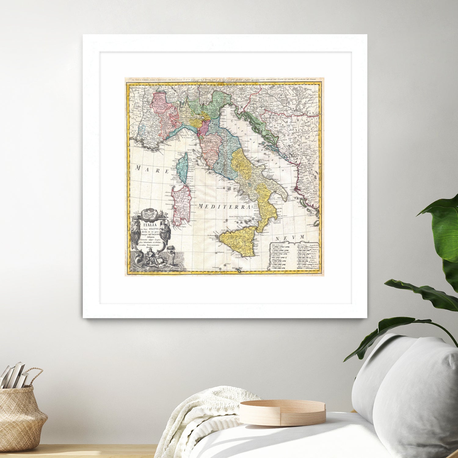 Vintage Map of Italy (1742) by Adam Shaw on GIANT ART - white photo illustration