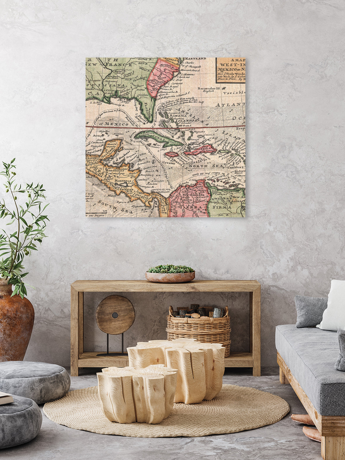 Vintage Map of The Americas (1732) by Adam Shaw on GIANT ART - white photo illustration