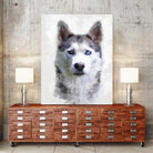 Siberian Husky by Alex Baron on GIANT ART - gray digital painting