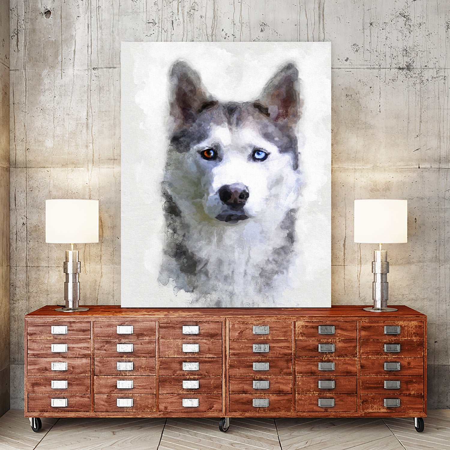 Siberian Husky by Alex Baron on GIANT ART - gray digital painting