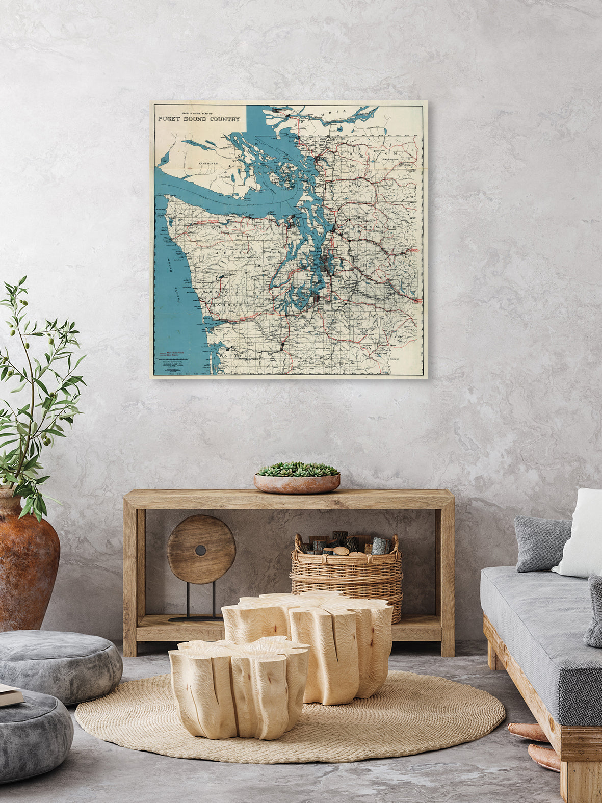 Vintage Map of The Puget Sound (1919) by Adam Shaw on GIANT ART - white photo illustration