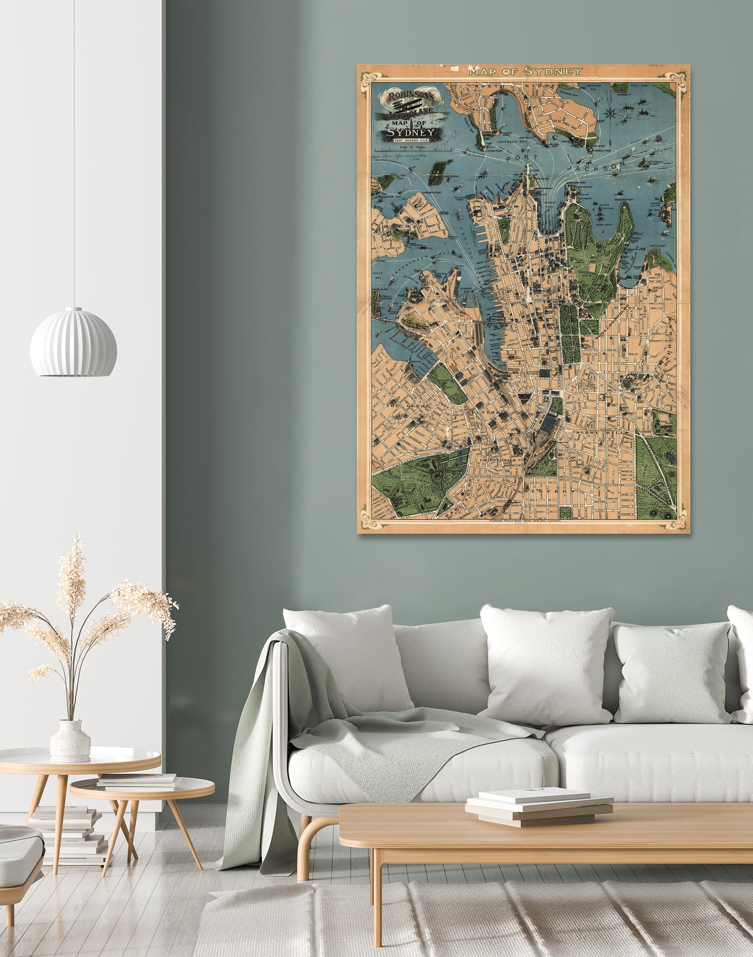 Vintage Map of Sydney Australia (1922) by Adam Shaw on GIANT ART - white photo illustration