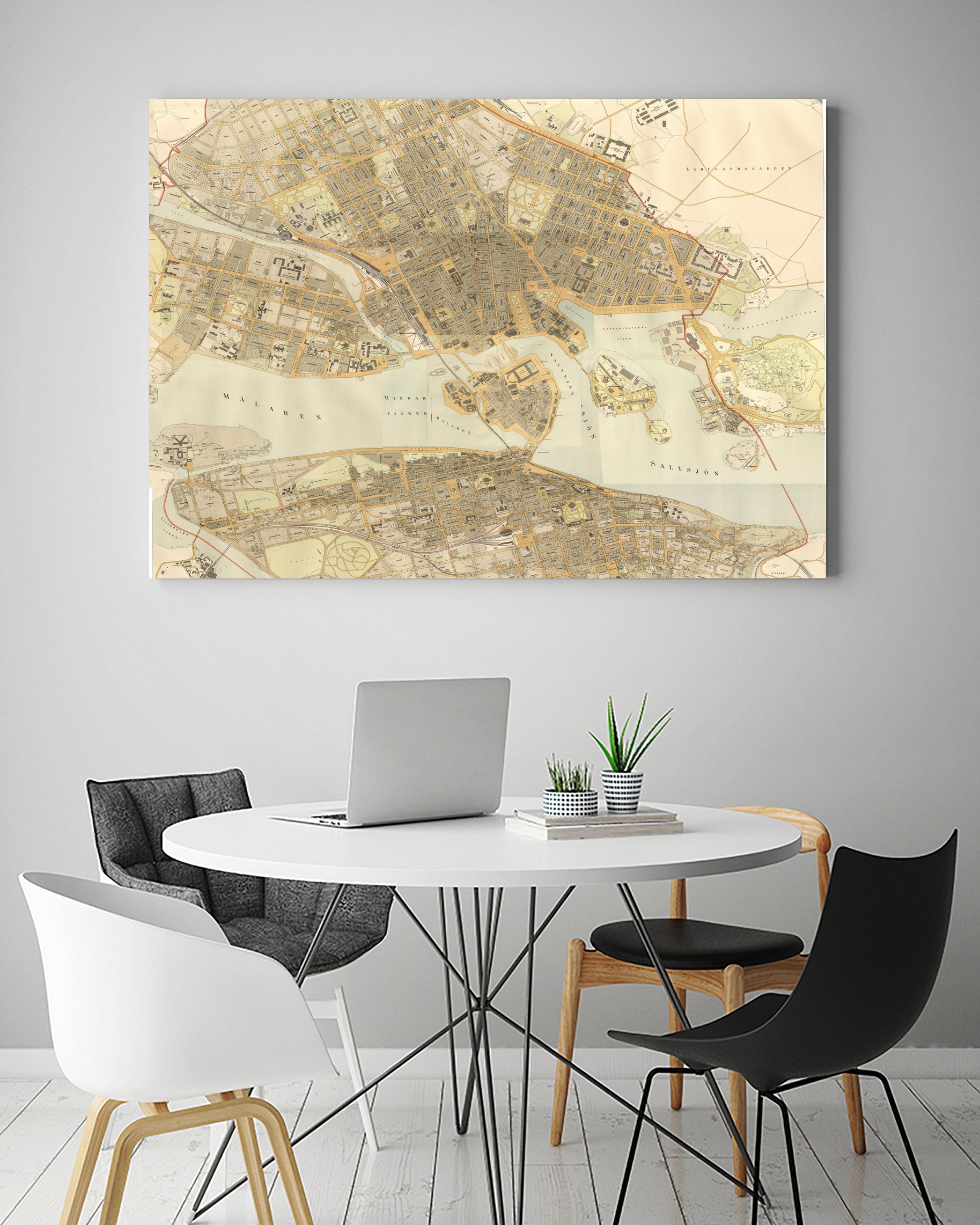 Vintage Map of Stockholm Sweden (1899) by Adam Shaw on GIANT ART - white photo illustration