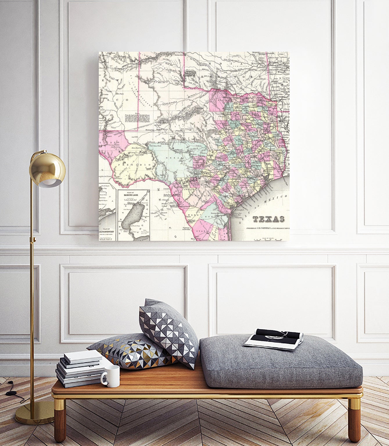 Vintage Map of Texas (1855) by Adam Shaw on GIANT ART - white photo illustration