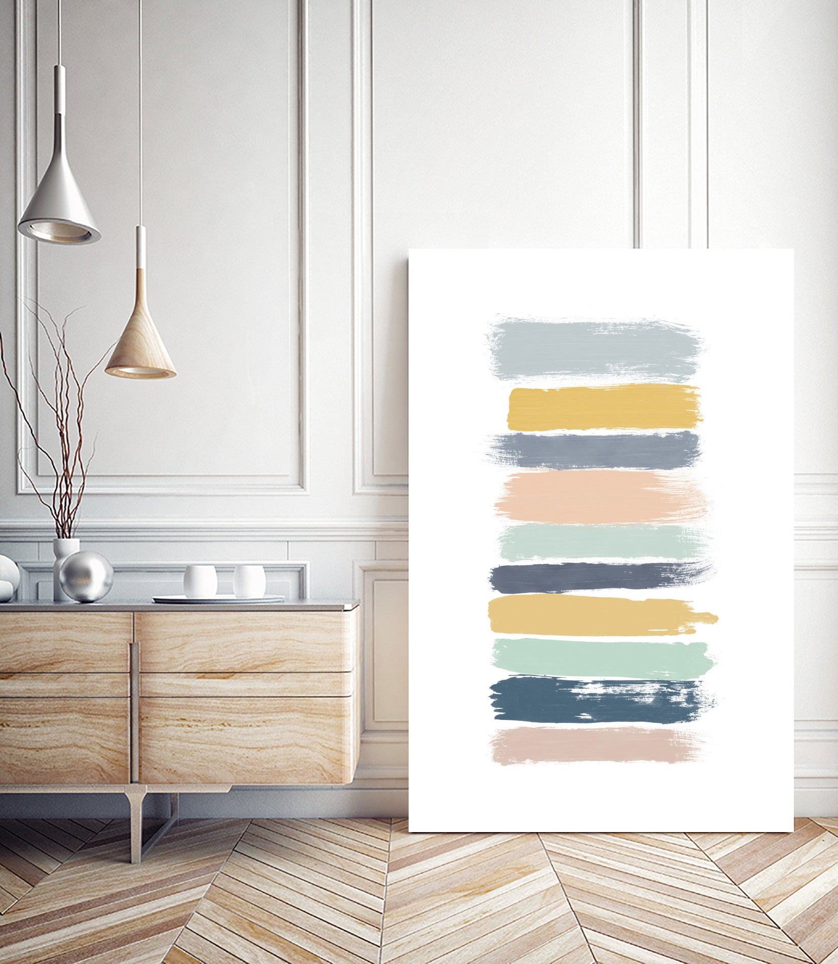 Pastel Stripes by Dana Shek on GIANT ART - white digital painting