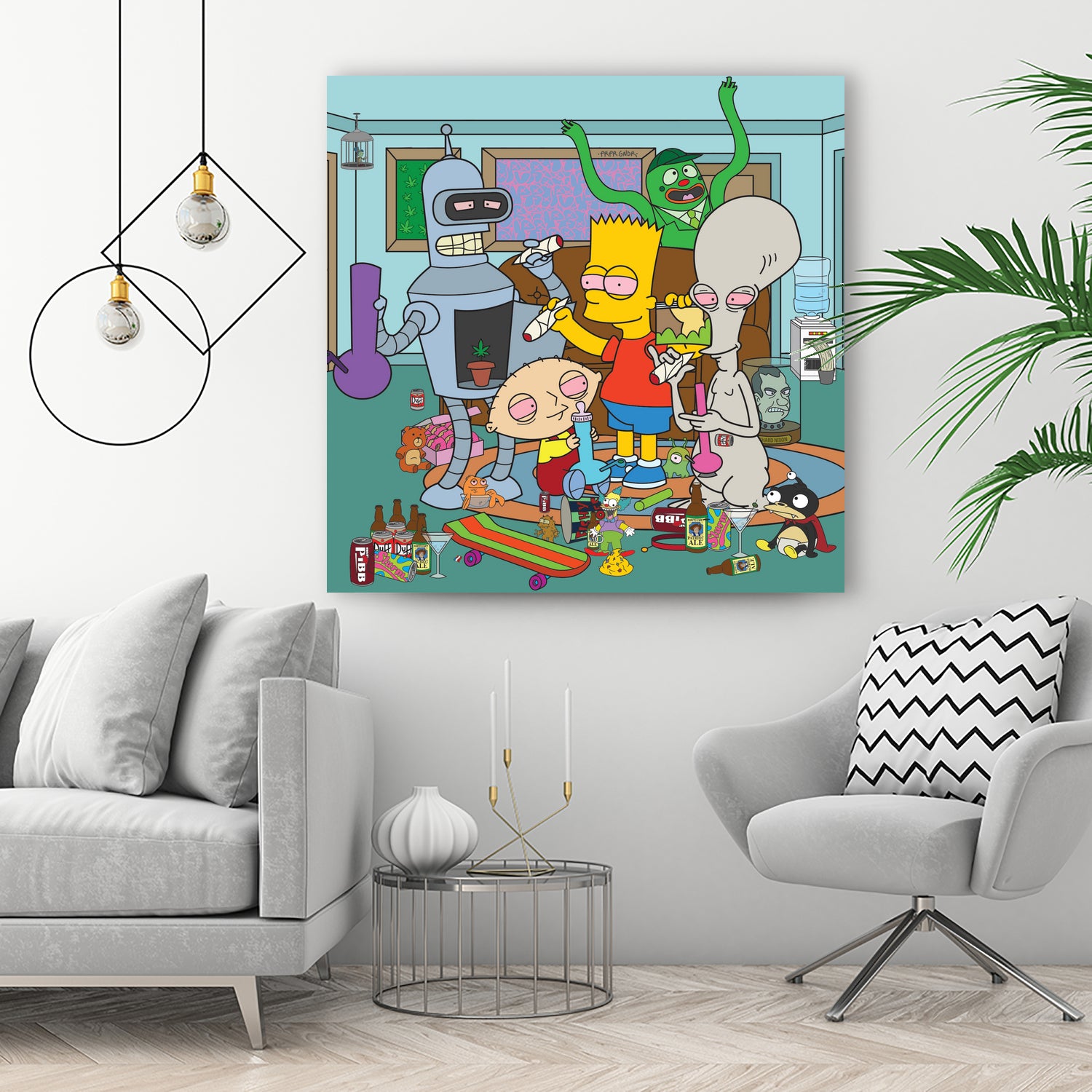 Cartoon Stoners by Proper Ganders on GIANT ART - blue vector illustration